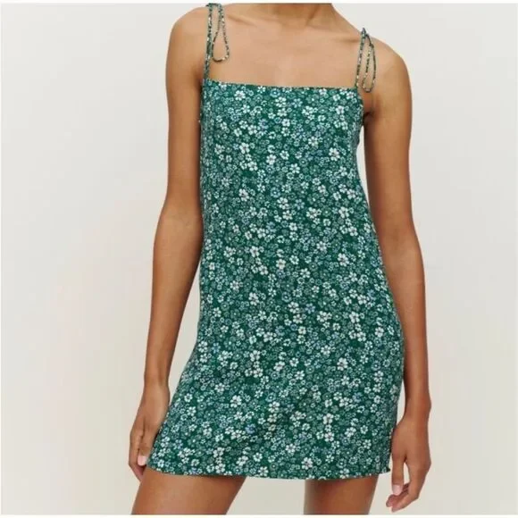 Reformation | Dresses | Reformationagean Dress Slip Dress Green Floral Womens Size 6 | Poshmark Reformation | Dresses | Reformationagean Dress Slip Dress Green Floral Womens Size 6 | Poshmark